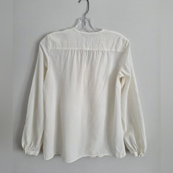 MAXMARA | Silk blouse Ruffles Cream Sz M - Picture 2 of 4